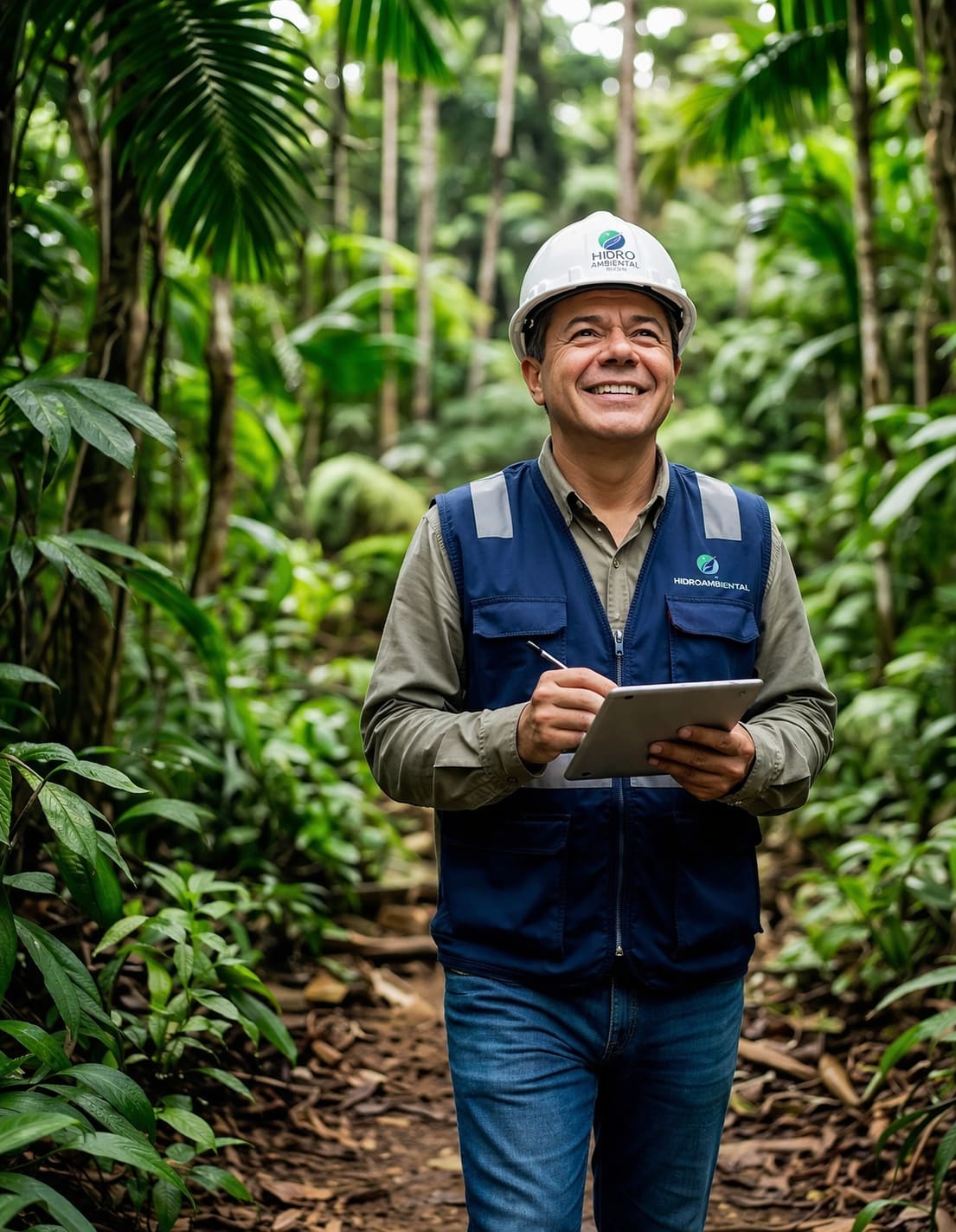 Monitoramento ambiental em área de floresta com coleta de dados em tablet